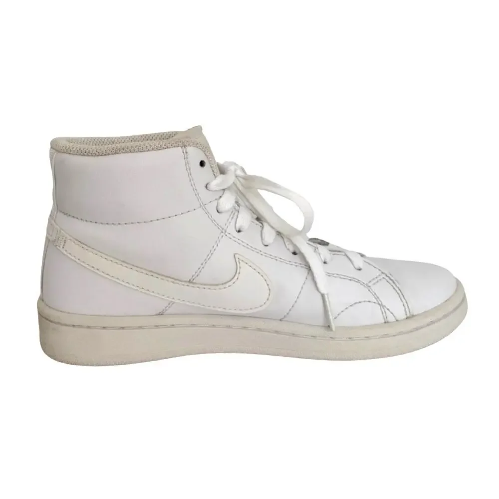 Nike White Leather High Top Sneakers Womens Size 6 Lace Up Casual Shoes